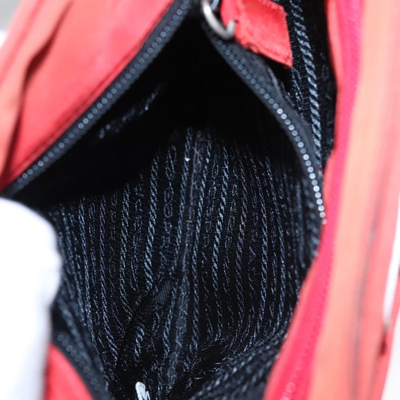 PRADA Shoulder Bag Nylon Red Auth 109708
