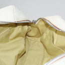 Salvatore Ferragamo Gancini Hand Bag Leather White Silver Auth 109712-19