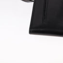 Salvatore Ferragamo Gancini Shoulder Wallet Leather Gold Black Auth 109714-15