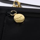 Salvatore Ferragamo Gancini Shoulder Wallet Leather Gold Black Auth 109714-17