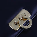 Salvatore Ferragamo Gancini Shoulder Wallet Leather Gold Black Auth 109714-18