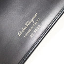 Salvatore Ferragamo Gancini Shoulder Wallet Leather Gold Black Auth 109714-12
