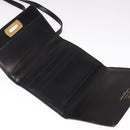 Salvatore Ferragamo Gancini Shoulder Wallet Leather Gold Black Auth 109714-10