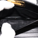 Salvatore Ferragamo Gancini Shoulder Wallet Leather Gold Black Auth 109714-19