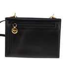 Salvatore Ferragamo Gancini Shoulder Wallet Leather Gold Black Auth 109714-2