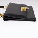 Salvatore Ferragamo Gancini Shoulder Wallet Leather Gold Black Auth 109714-3