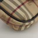 BURBERRY Nova Check Shoulder Bag PVC Leather Beige Auth 109722-14