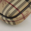 BURBERRY Nova Check Shoulder Bag PVC Leather Beige Auth 109722-17
