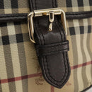 BURBERRY Nova Check Shoulder Bag PVC Leather Beige Auth 109722-18