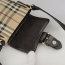 BURBERRY Nova Check Shoulder Bag PVC Leather Beige Auth 109722-10