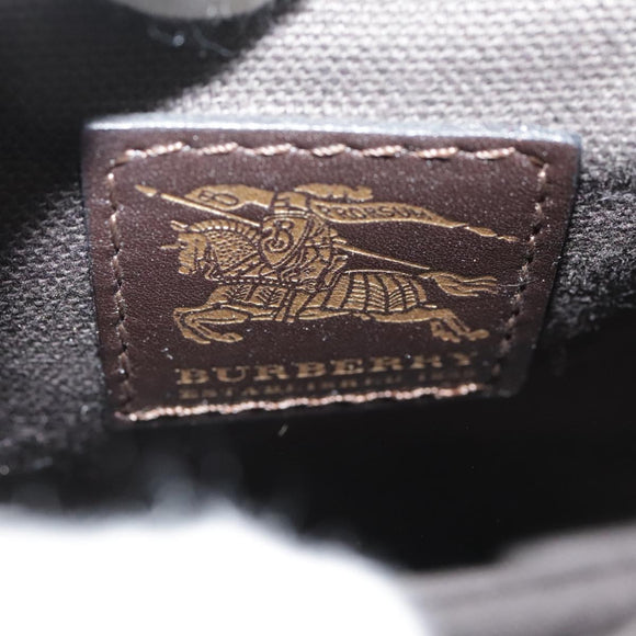 BURBERRY Nova Check Shoulder Bag PVC Leather Beige Auth 109722