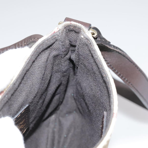 BURBERRY Nova Check Shoulder Bag PVC Leather Beige Auth 109722