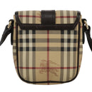 BURBERRY Nova Check Shoulder Bag PVC Leather Beige Auth 109722-2