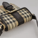 BURBERRY Nova Check Shoulder Bag PVC Leather Beige Auth 109722-6
