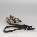 BURBERRY Nova Check Shoulder Bag PVC Leather Beige Auth 109722-7