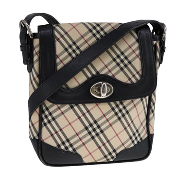 BURBERRY Nova Check Shoulder Bag Canvas Beige Auth 109723