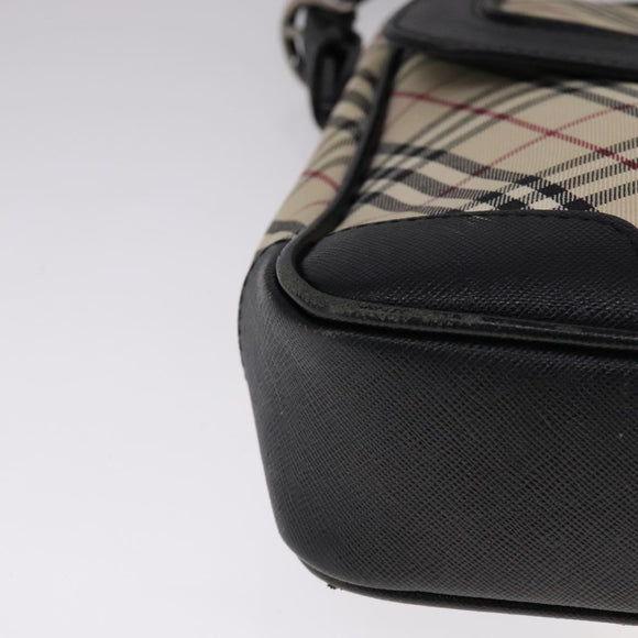 BURBERRY Nova Check Shoulder Bag Canvas Beige Auth 109723