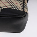 BURBERRY Nova Check Shoulder Bag Canvas Beige Auth 109723-15