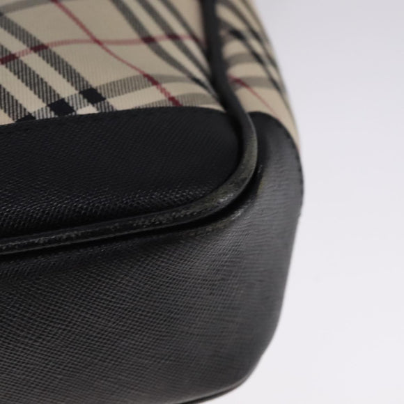 BURBERRY Nova Check Shoulder Bag Canvas Beige Auth 109723