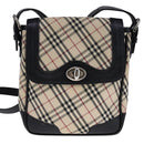 BURBERRY Nova Check Shoulder Bag Canvas Beige Auth 109723-13