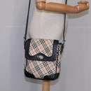 BURBERRY Nova Check Shoulder Bag Canvas Beige Auth 109723-23