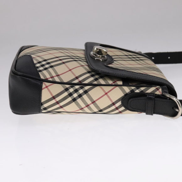 BURBERRY Nova Check Shoulder Bag Canvas Beige Auth 109723