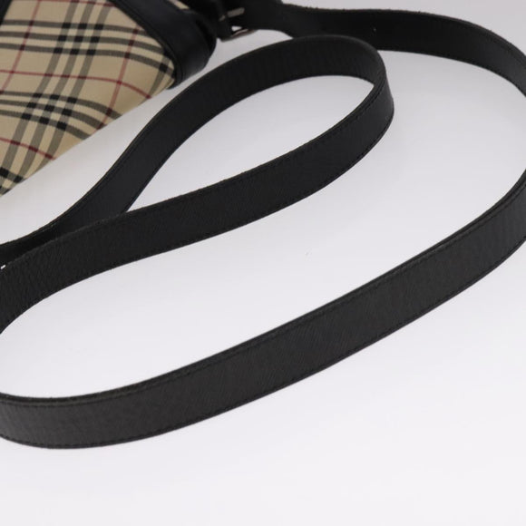 BURBERRY Nova Check Shoulder Bag Canvas Beige Auth 109723