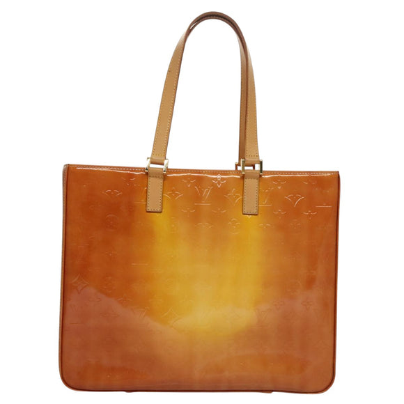 LOUIS VUITTON Monogram Vernis Columbus Tote Bag Lime Yellow M91047 Auth 109757