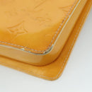 LOUIS VUITTON Monogram Vernis Motto Pouch Lime Yellow M91059 LV Auth 109764-15