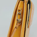 LOUIS VUITTON Monogram Vernis Motto Pouch Lime Yellow M91059 LV Auth 109764-18