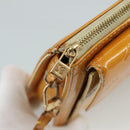 LOUIS VUITTON Monogram Vernis Motto Pouch Lime Yellow M91059 LV Auth 109764-19