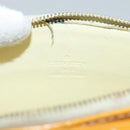 LOUIS VUITTON Monogram Vernis Motto Pouch Lime Yellow M91059 LV Auth 109764-20