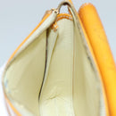 LOUIS VUITTON Monogram Vernis Motto Pouch Lime Yellow M91059 LV Auth 109764-21