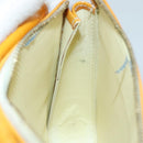 LOUIS VUITTON Monogram Vernis Motto Pouch Lime Yellow M91059 LV Auth 109764-22