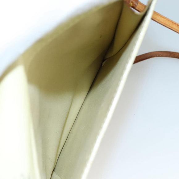 LOUIS VUITTON Monogram Vernis Motto Pouch Lime Yellow M91059 LV Auth 109764