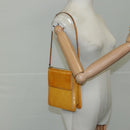 LOUIS VUITTON Monogram Vernis Motto Pouch Lime Yellow M91059 LV Auth 109764-24