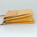 LOUIS VUITTON Monogram Vernis Motto Pouch Lime Yellow M91059 LV Auth 109764-4