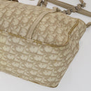 Christian Dior Trotter Canvas Trotter Romantic Bag PVC Beige Silver Auth 109778-9