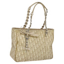 Christian Dior Trotter Canvas Trotter Romantic Bag PVC Beige Silver Auth 109778-1