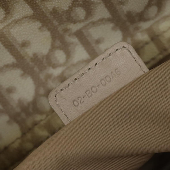 Christian Dior Trotter Canvas Trotter Romantic Bag PVC Beige Silver Auth 109778