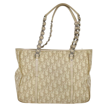 Christian Dior Trotter Canvas Trotter Romantic Bag PVC Beige Silver Auth 109778 - 0
