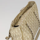 Christian Dior Trotter Canvas Trotter Romantic Bag PVC Beige Silver Auth 109778-6