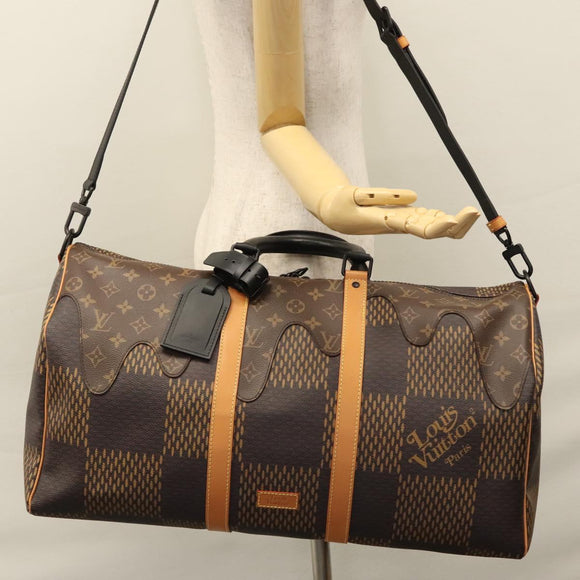 LOUIS VUITTON Damier Ebene Giant Keepall Bandouliere 50 Bag N40360 Auth 109786SM