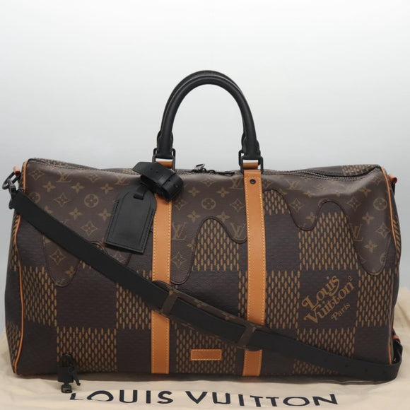 LOUIS VUITTON Damier Ebene Giant Keepall Bandouliere 50 Bag N40360 Auth 109786SM