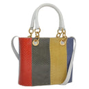 Salvatore Ferragamo Gancini Embossing Bag Leather 2way Multicolor Auth 109792V-1