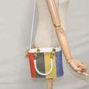 Salvatore Ferragamo Gancini Embossing Bag Leather 2way Multicolor Auth 109792V-26