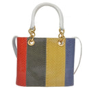 Salvatore Ferragamo Gancini Embossing Bag Leather 2way Multicolor Auth 109792V-13