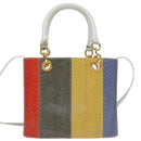 Salvatore Ferragamo Gancini Embossing Bag Leather 2way Multicolor Auth 109792V-2