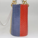 Salvatore Ferragamo Gancini Embossing Bag Leather 2way Multicolor Auth 109792V-3