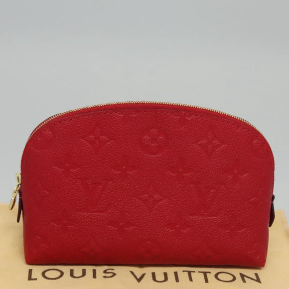 LOUIS VUITTON Monogram Empreinte Pochette Cosmetic PM Red M69414 LV Auth 109799A